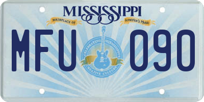 MS license plate MFU090