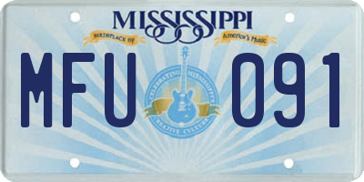 MS license plate MFU091