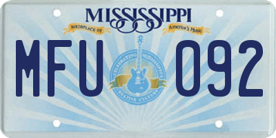MS license plate MFU092