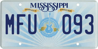MS license plate MFU093