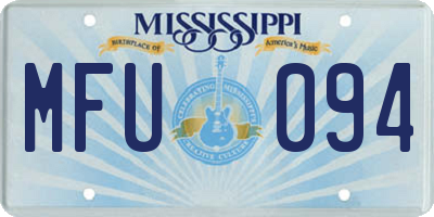 MS license plate MFU094