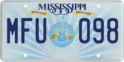 MS license plate MFU098