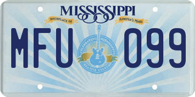 MS license plate MFU099