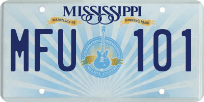 MS license plate MFU101