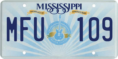 MS license plate MFU109