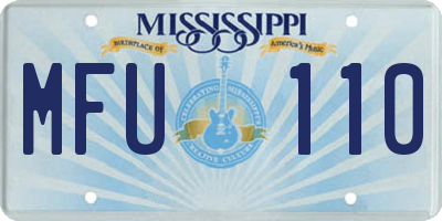 MS license plate MFU110