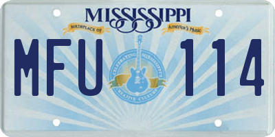 MS license plate MFU114