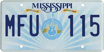 MS license plate MFU115