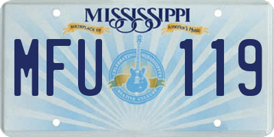 MS license plate MFU119
