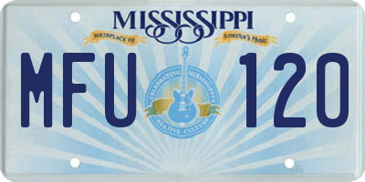 MS license plate MFU120