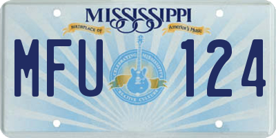 MS license plate MFU124