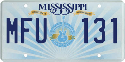 MS license plate MFU131