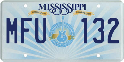 MS license plate MFU132
