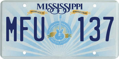 MS license plate MFU137
