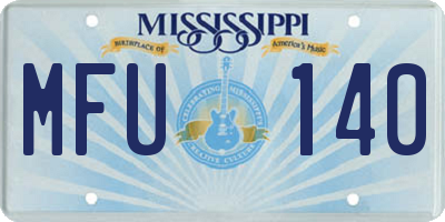 MS license plate MFU140