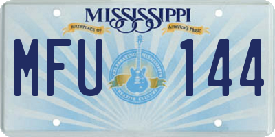 MS license plate MFU144