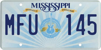 MS license plate MFU145