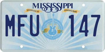 MS license plate MFU147