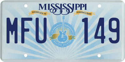 MS license plate MFU149