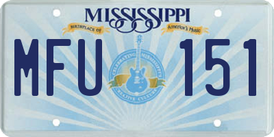 MS license plate MFU151