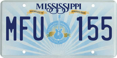 MS license plate MFU155