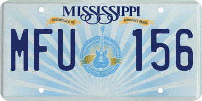 MS license plate MFU156