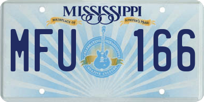 MS license plate MFU166