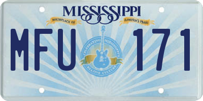 MS license plate MFU171