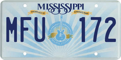 MS license plate MFU172