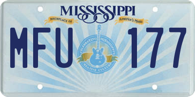 MS license plate MFU177