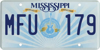 MS license plate MFU179