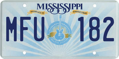 MS license plate MFU182