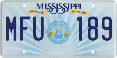 MS license plate MFU189
