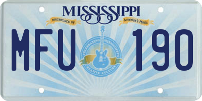 MS license plate MFU190
