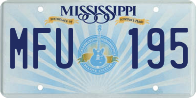 MS license plate MFU195