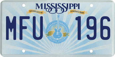 MS license plate MFU196