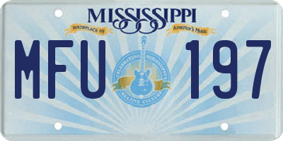 MS license plate MFU197