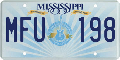 MS license plate MFU198