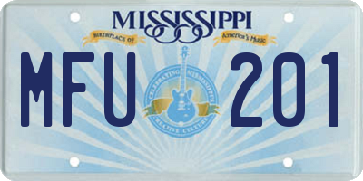 MS license plate MFU201