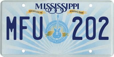MS license plate MFU202