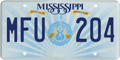 MS license plate MFU204
