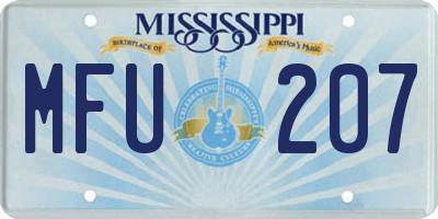MS license plate MFU207