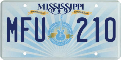 MS license plate MFU210