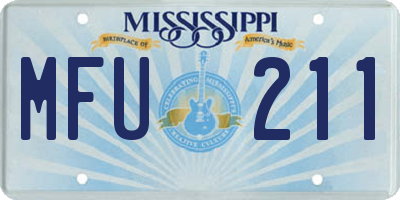 MS license plate MFU211