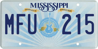 MS license plate MFU215