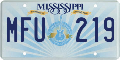 MS license plate MFU219