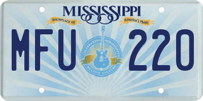 MS license plate MFU220