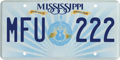 MS license plate MFU222