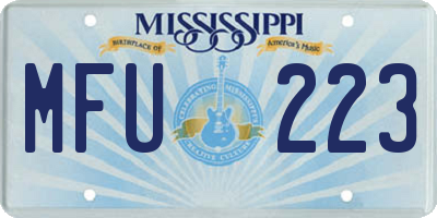 MS license plate MFU223