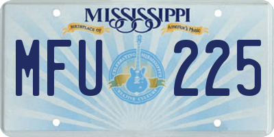 MS license plate MFU225